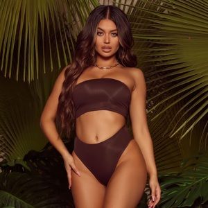 Fashion Nova Brown high waisted bikini